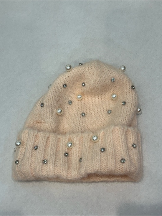 Maeve anthropologie apricot pastel pearl & Rhinestone Knit Beanie Women one size main image 11